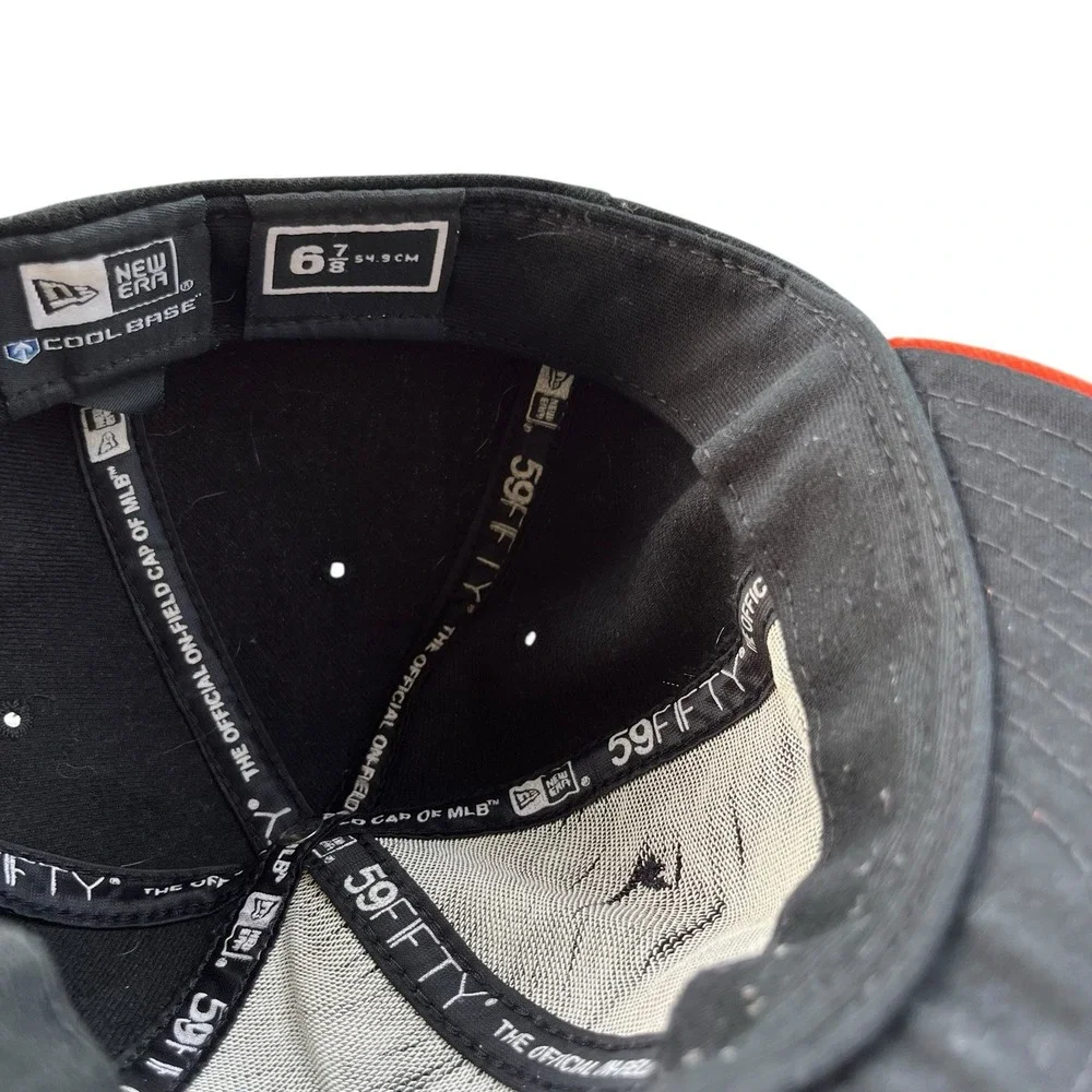 New Era 59FIFTY San Francisco Giants On-Field Fitted Hat Black Orange 6 7/8
